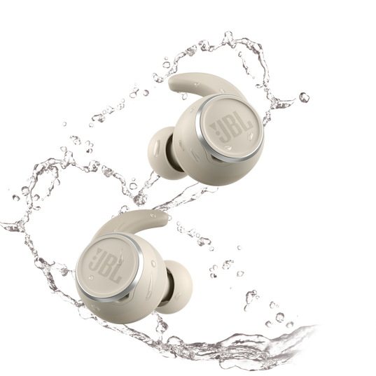 JBL Reflect Mini NC - White - Waterproof true wireless Noise Cancelling sport earbuds - Front